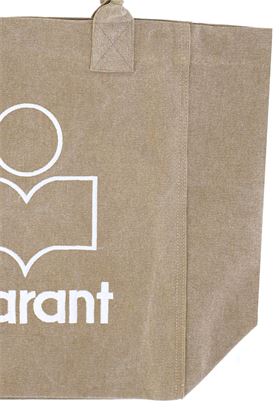 Borsa con logo ricamato in cotone ISABEL MARANT | PM0001FAA1X19M90BE